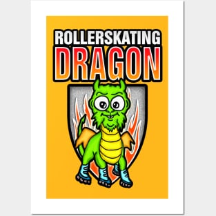 ROLLERSKATING DRAGON Posters and Art